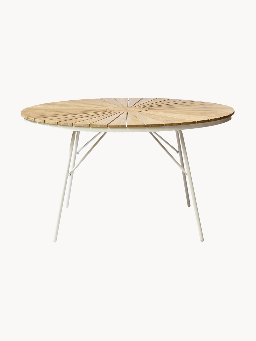 Table de jardin ronde en teck Hard & Ellen, tailles variées, Ø 130 x haut. 73 cm