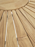 Table de jardin ronde en teck Hard & Ellen, tailles variées, Ø 130 x haut. 73 cm