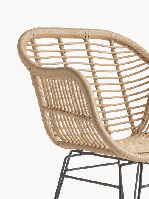 Chaises en polyrotin Costa, 2 pièces, larg. 59 x prof. 58 cm
