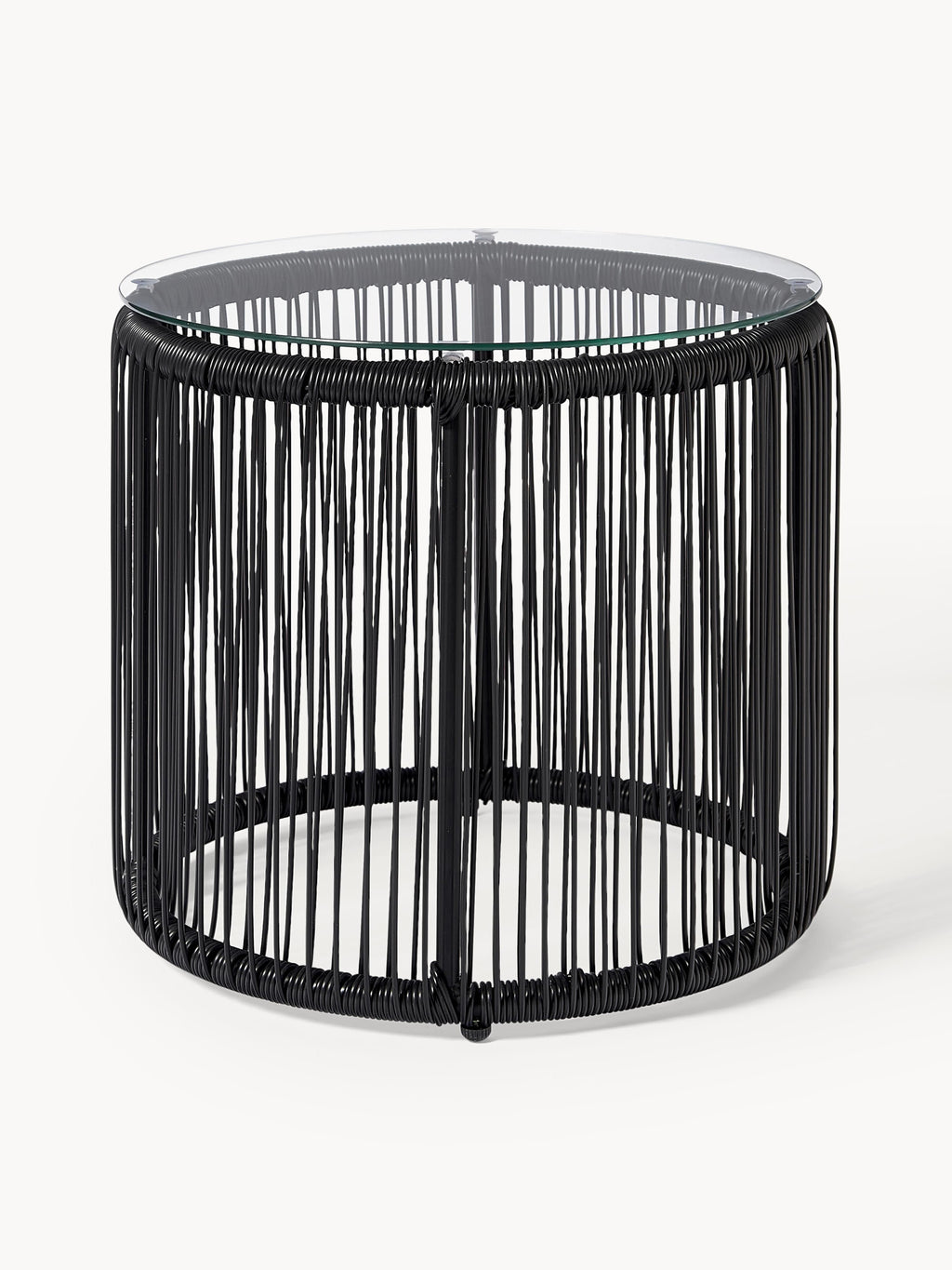 Table d'appoint avec plateau en verre Bahia, Ø 50 x haut. 45 cm