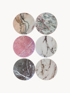 Sous-verres aspect marbre Cara, 6 pièces, Ø 10 cm