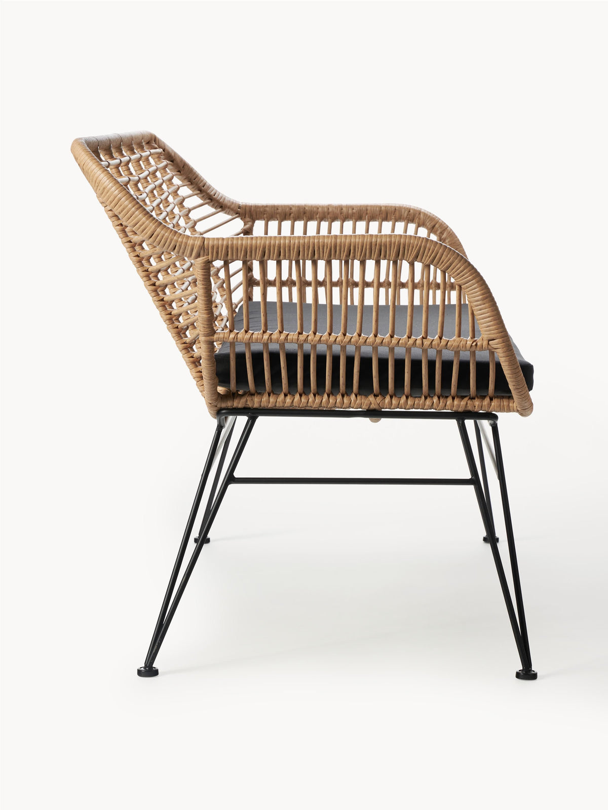 Banquette en polyrotin Costa, larg. 126 x prof. 68 cm