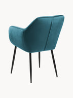 Chaise rembourrée en velours Emilia, larg. 57 x prof. 59 cm