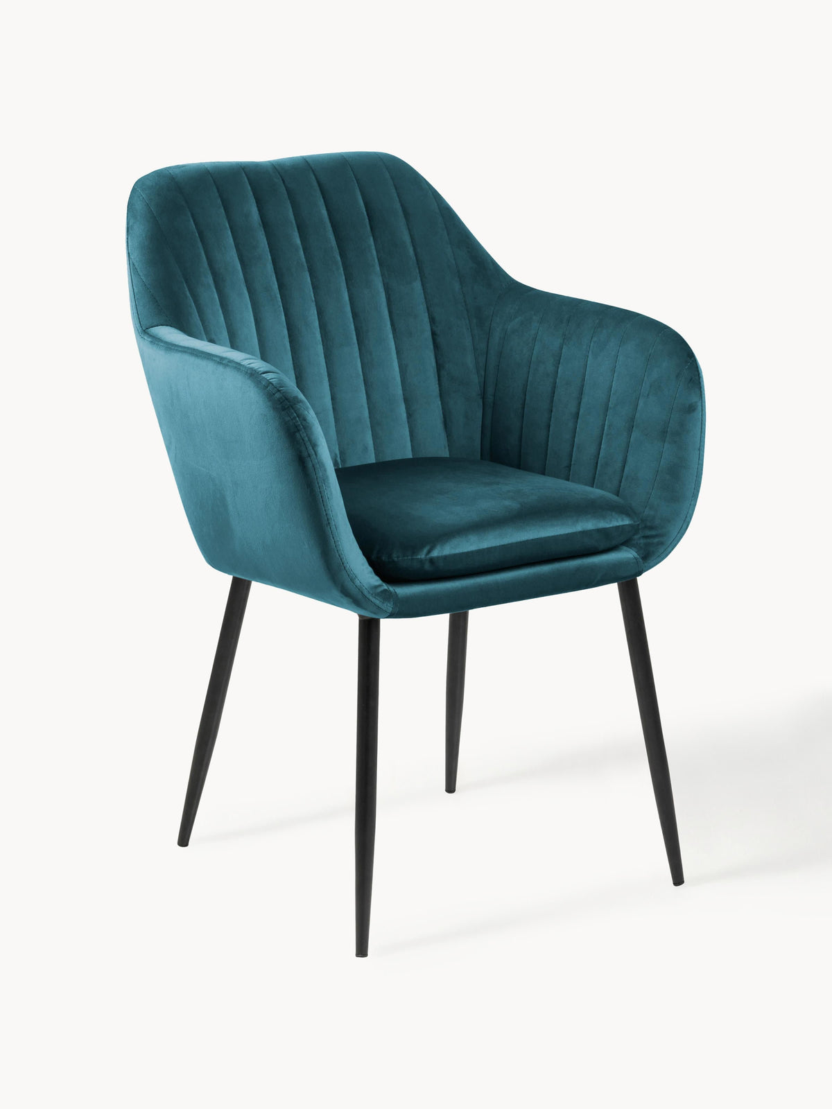 Chaise rembourrée en velours Emilia, larg. 57 x prof. 59 cm