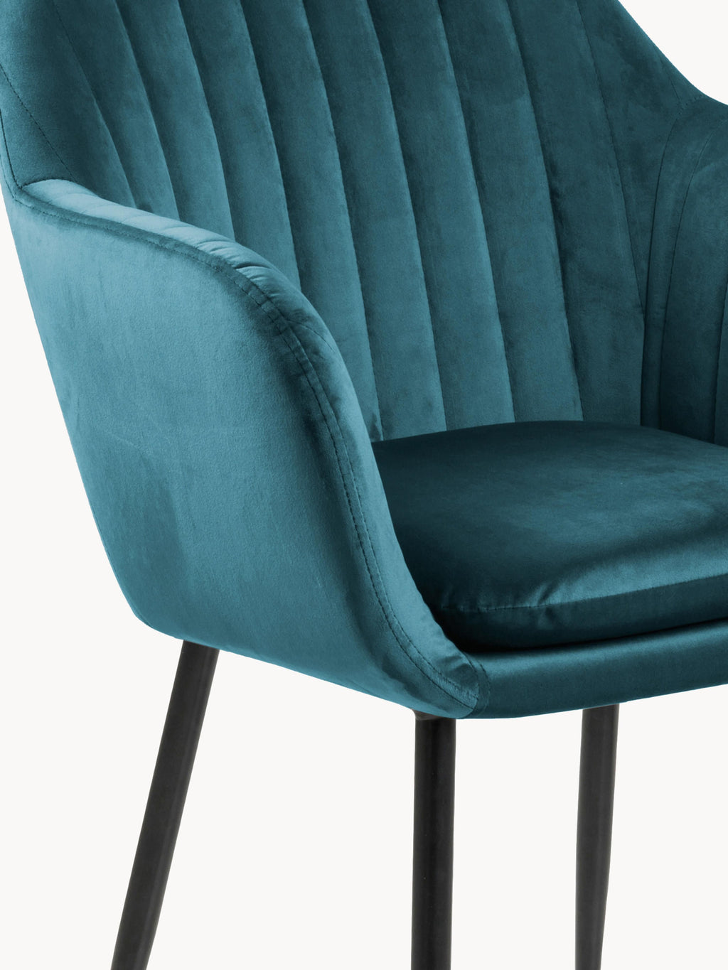 Chaise rembourrée en velours Emilia, larg. 57 x prof. 59 cm