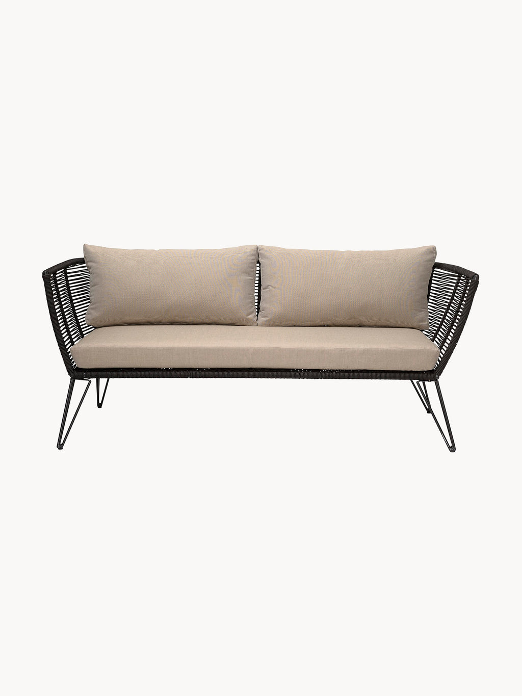 Canapé de jardin 2 places en plastique tressé Mundo, larg. 175 x prof. 74 cm