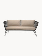 Canapé de jardin 2 places en plastique tressé Mundo, larg. 175 x prof. 74 cm