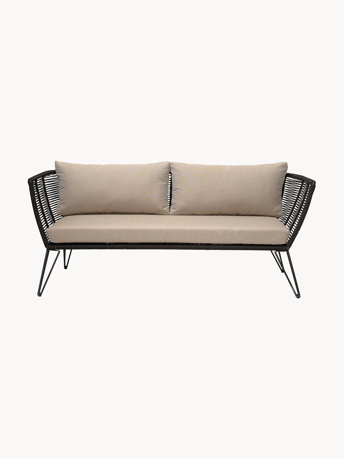 Canapé de jardin 2 places en plastique tressé Mundo, larg. 175 x prof. 74 cm