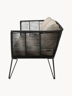 Canapé de jardin 2 places en plastique tressé Mundo, larg. 175 x prof. 74 cm