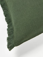 Housse de coussin pur lin avec franges Luana, 50 x 50 cm