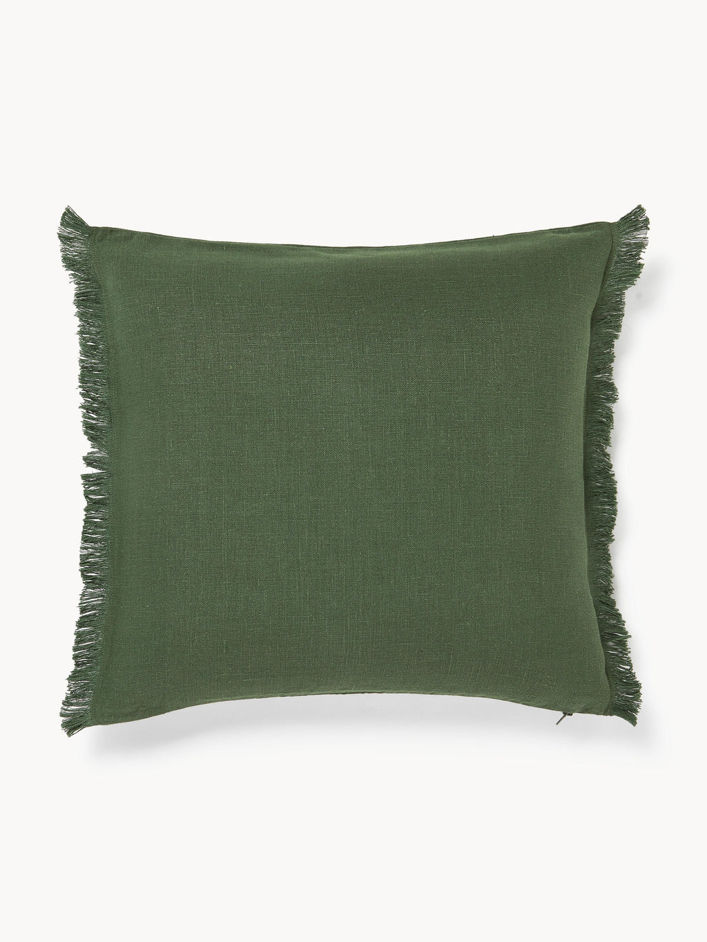 Housse de coussin pur lin avec franges Luana, 50 x 50 cm
