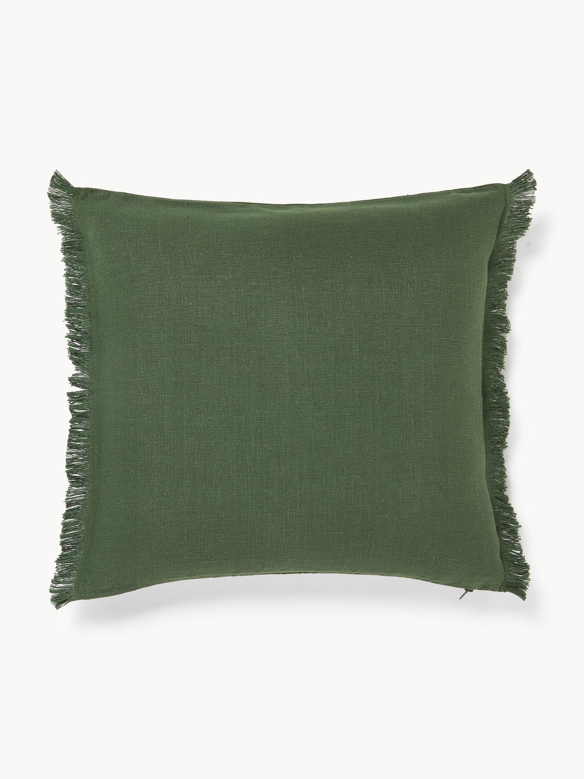 Housse de coussin pur lin avec franges Luana, 50 x 50 cm
