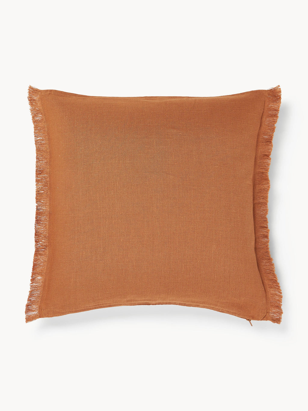 Housse de coussin pur lin avec franges Luana, 50 x 50 cm