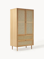 Petite armoire en cannage Aries, 2 portes, larg. 100 x haut. 194 cm