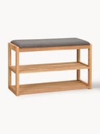 Banc avec rangement en chêne Confetti, larg. 80 x haut. 52 cm