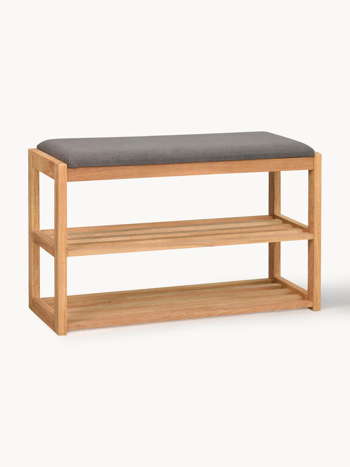 Banc avec rangement en chêne Confetti, larg. 80 x haut. 52 cm