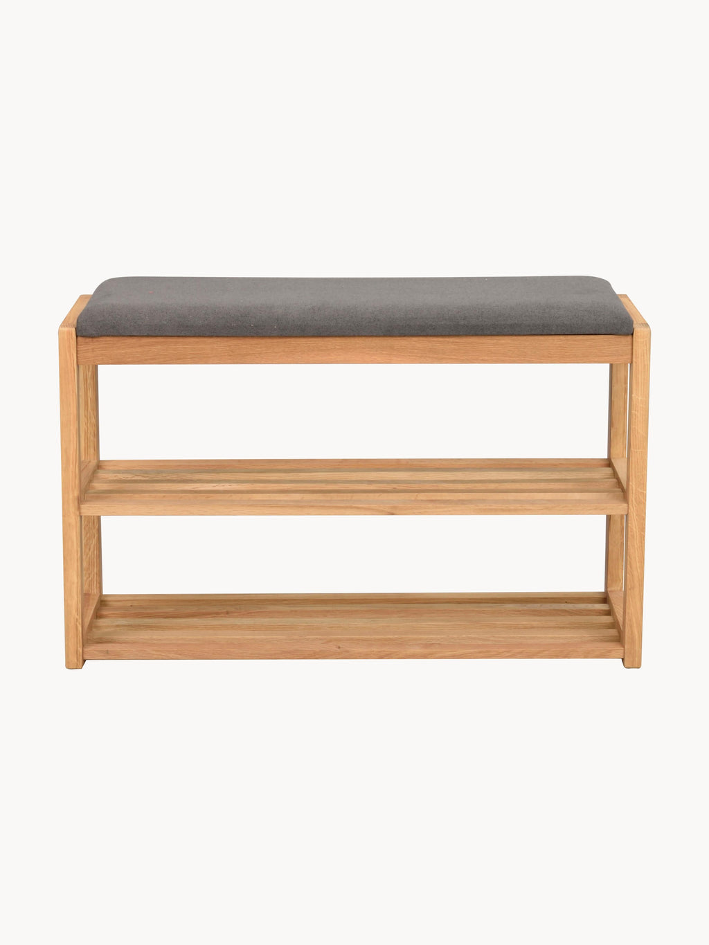 Banc avec rangement en chêne Confetti, larg. 80 x haut. 52 cm