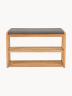Banc avec rangement en chêne Confetti, larg. 80 x haut. 52 cm
