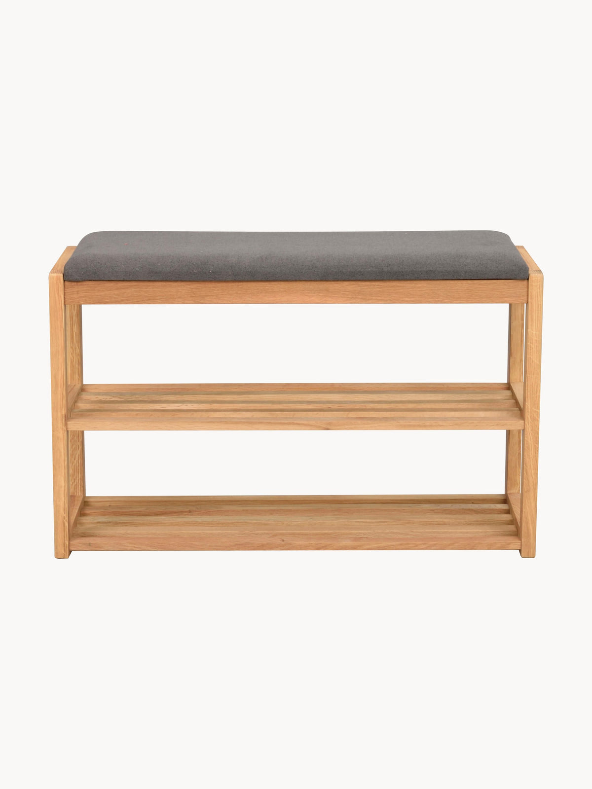 Banc avec rangement en chêne Confetti, larg. 80 x haut. 52 cm