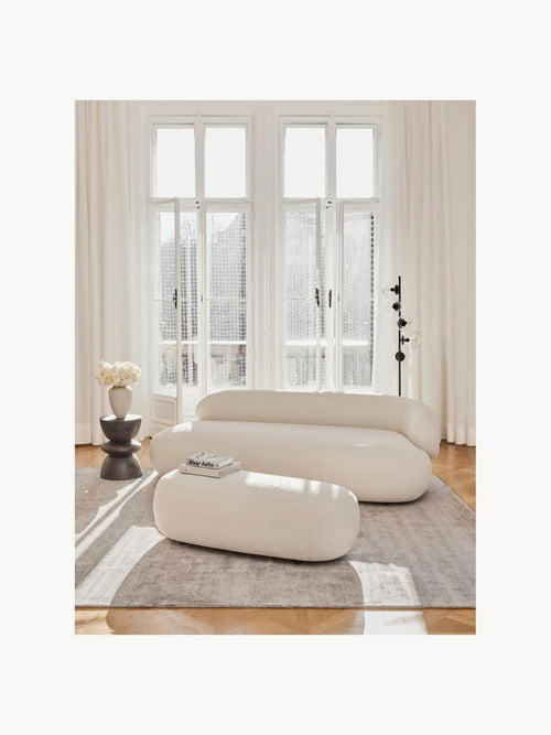 Canapé 3 places en tissu peluche Alba, larg. 235 x prof. 114 cm, dossier à gauche