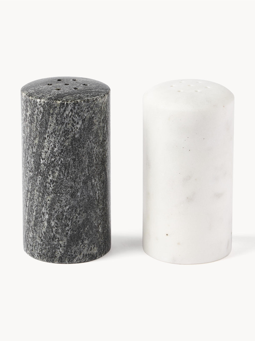 Salière et poivrière en marbre Agata, 2 pièces, Ø 5 x haut. 10 cm