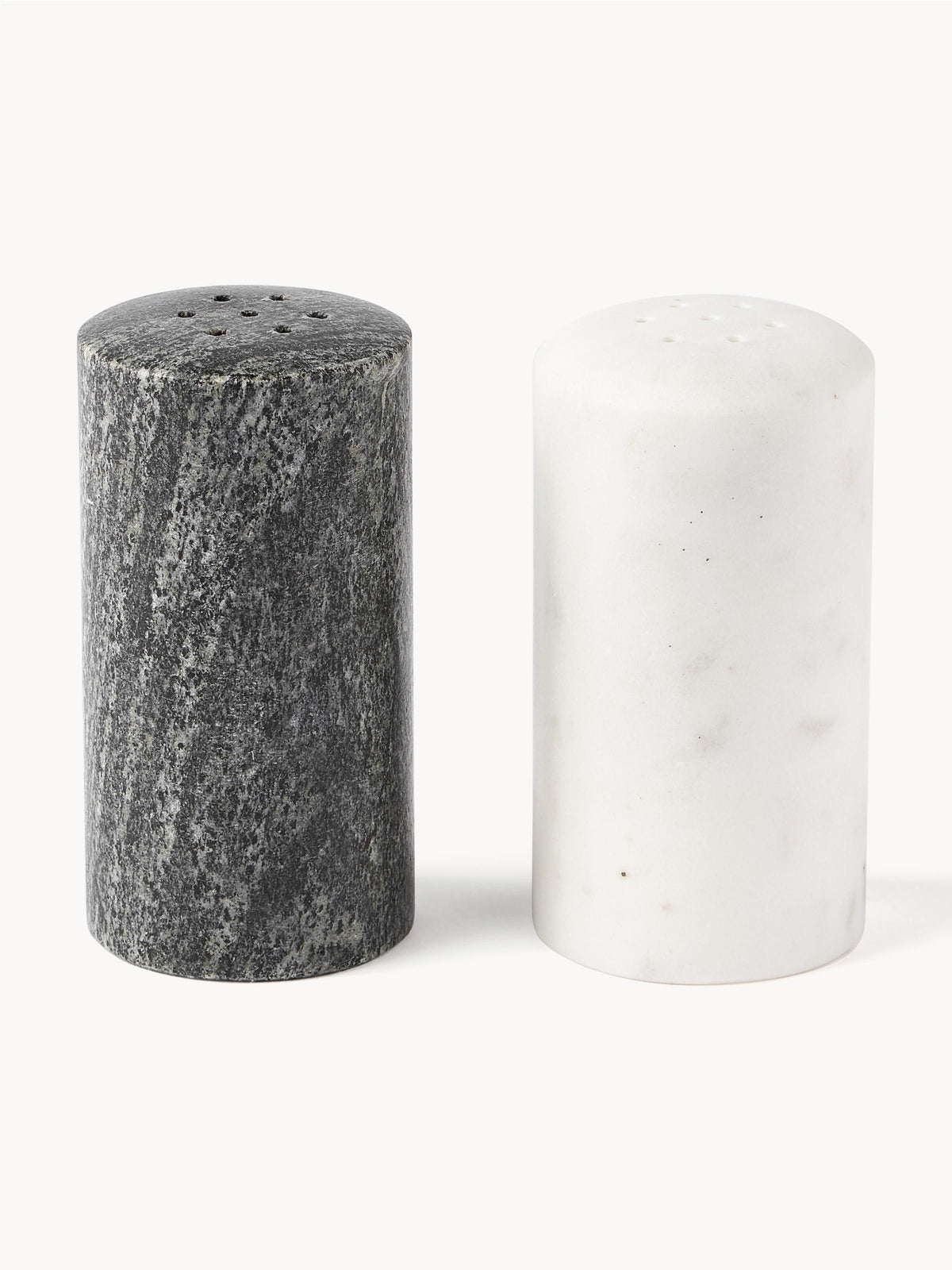 Salière et poivrière en marbre Agata, 2 pièces, Ø 5 x haut. 10 cm