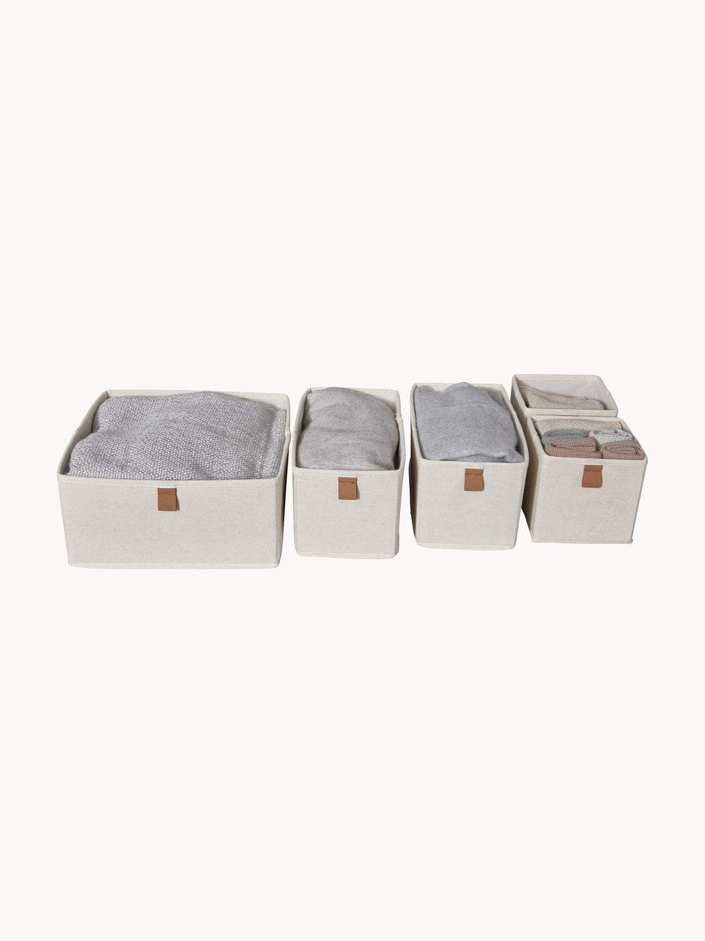 Boîtes de rangement Premium, 5 pièces, Différentes tailles