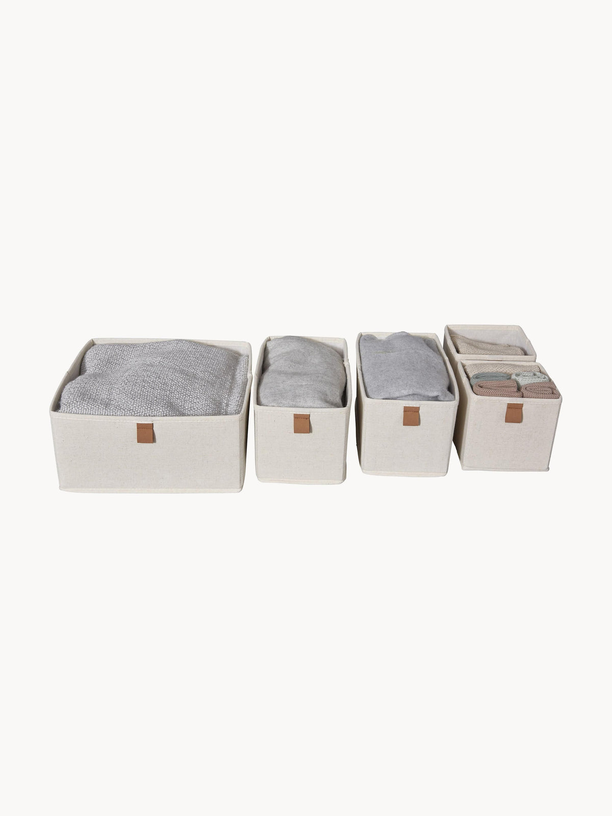 Boîtes de rangement Premium, 5 pièces, Différentes tailles
