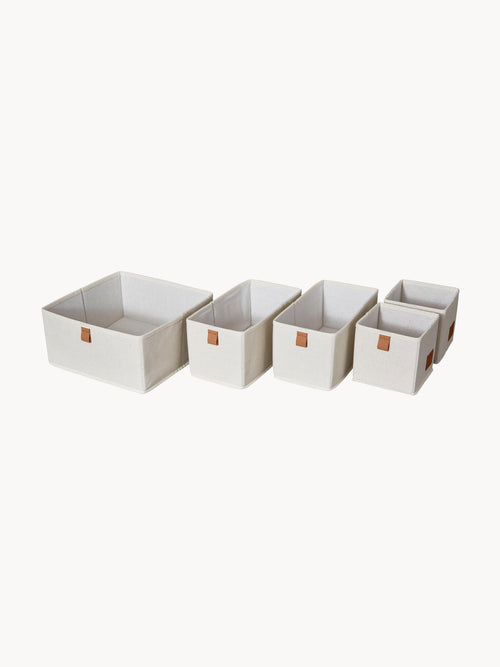 Boîtes de rangement Premium, 5 pièces, Différentes tailles
