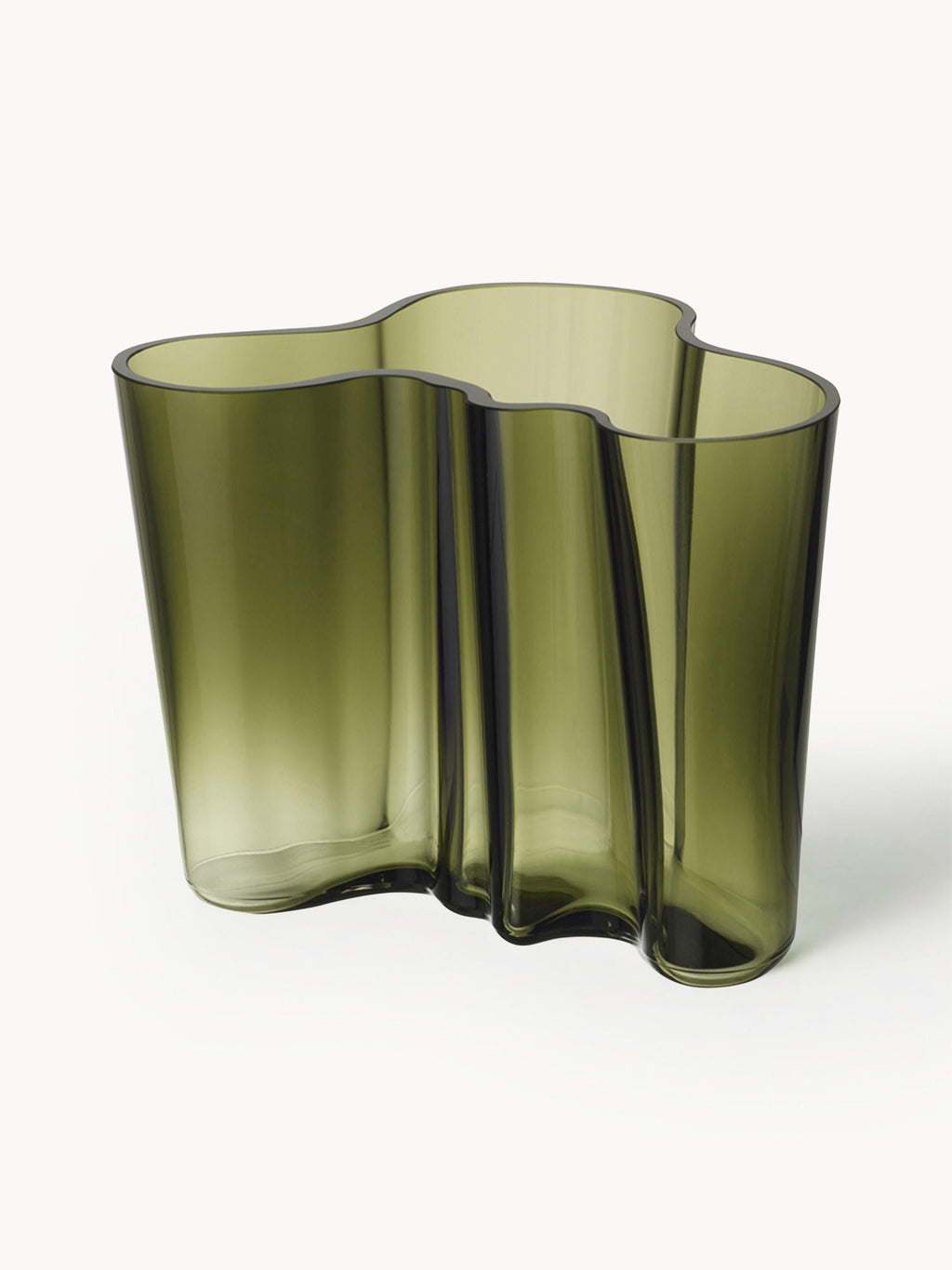 Vase soufflé bouche Alvar Aalto, haut. 25 cm, larg. 17 x haut. 25 cm