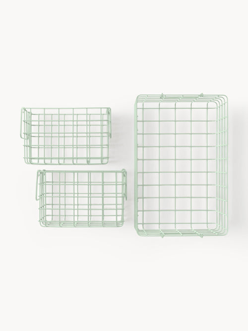 Bacs de rangement en métal The Baskets, 3 pièces, Différentes tailles