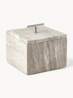 Coffret à bijoux en marbre Terri, larg. 14 x haut. 12 cm