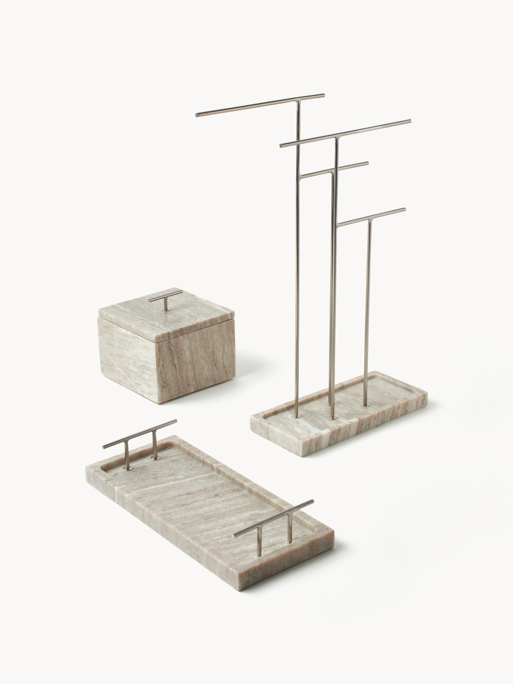 Coffret à bijoux en marbre Terri, larg. 14 x haut. 12 cm