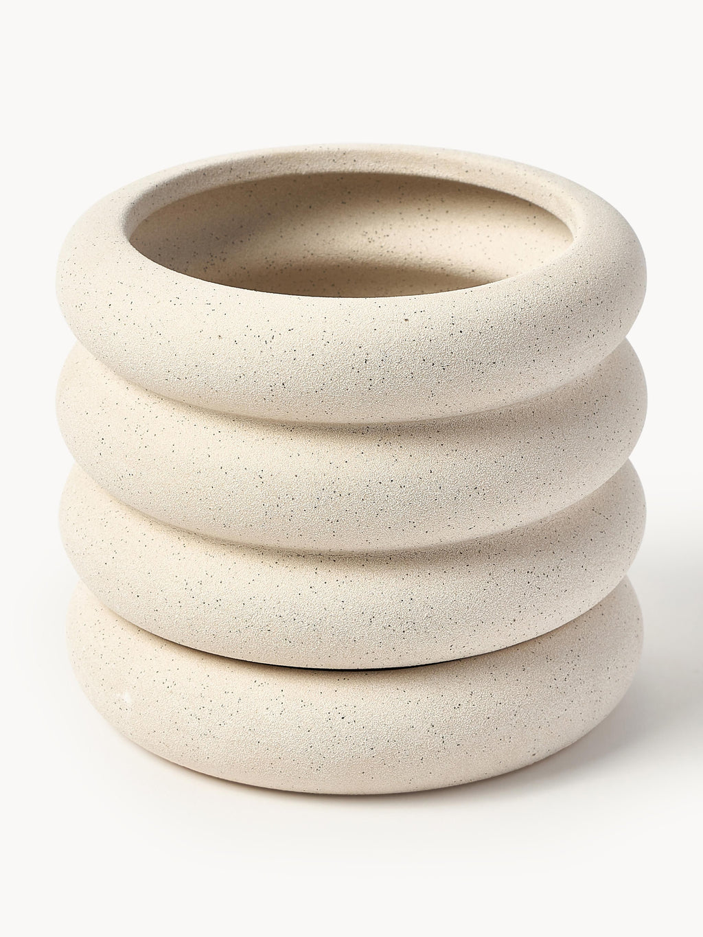 Petit cache-pot en grès Rudi, haut. 16 cm, Ø 19 x haut. 16 cm