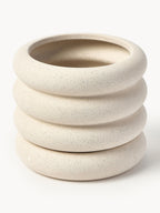 Petit cache-pot en grès Rudi, haut. 16 cm, Ø 19 x haut. 16 cm