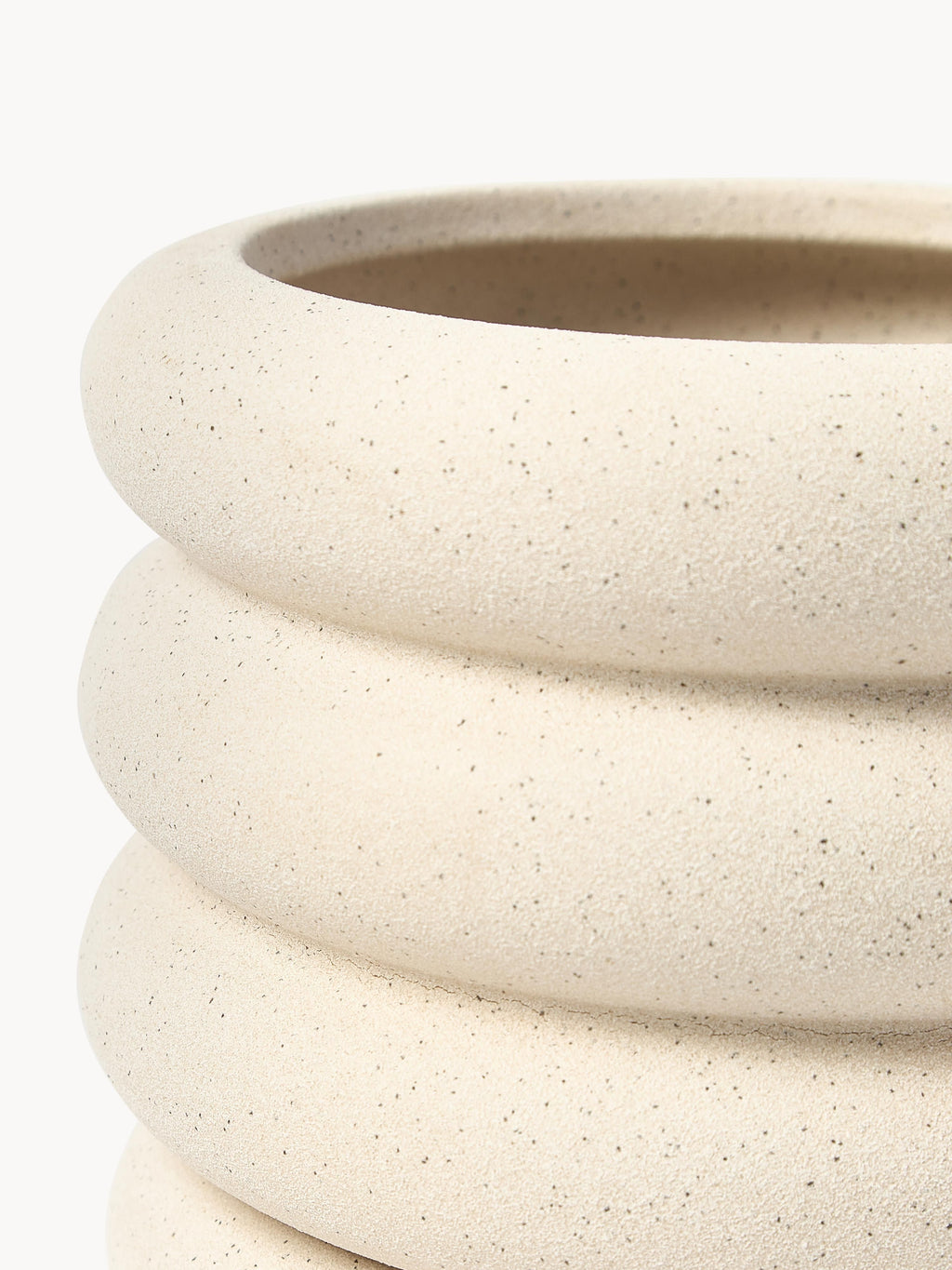 Petit cache-pot en grès Rudi, haut. 16 cm, Ø 19 x haut. 16 cm