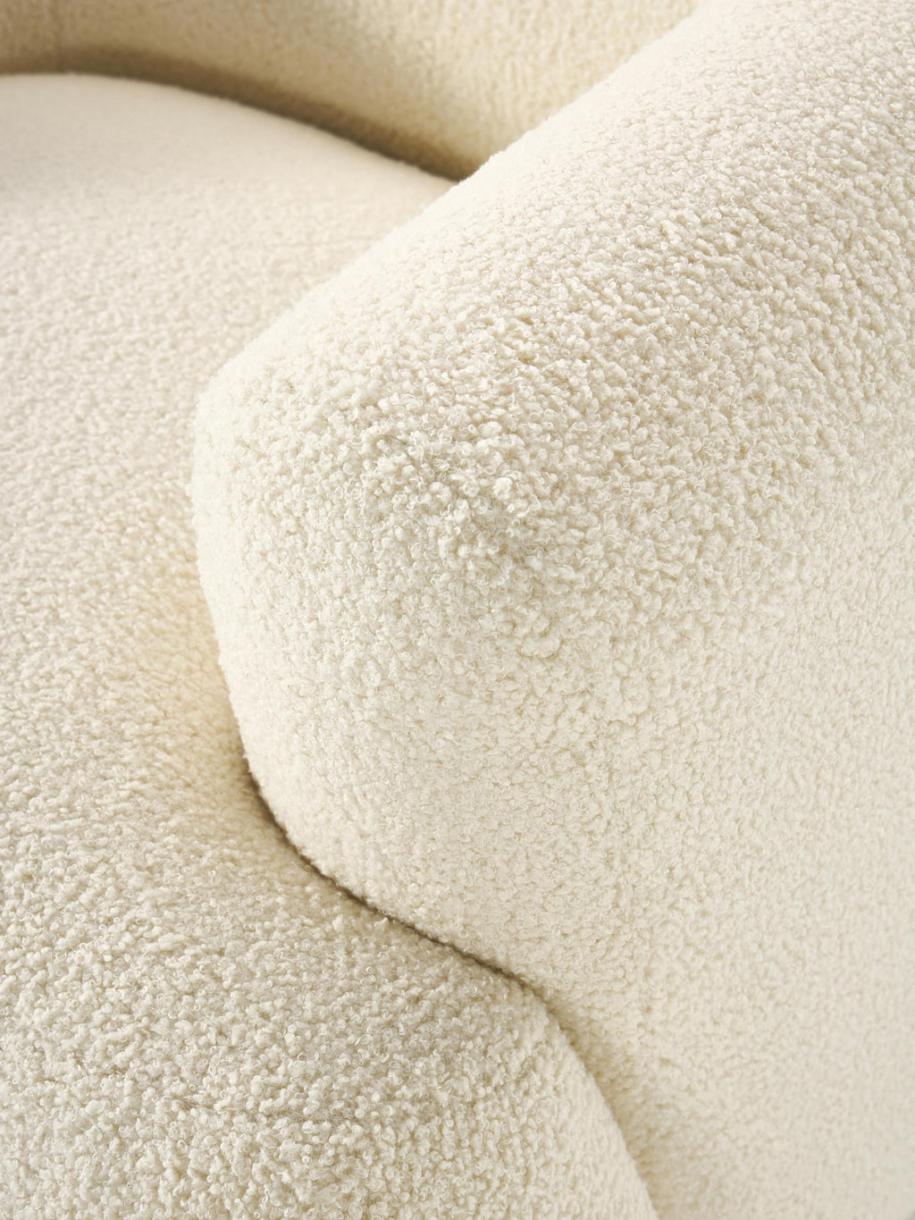 Fauteuil en tissu peluche Sofia, larg. 97 x prof. 90 cm