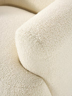 Fauteuil en tissu peluche Sofia, larg. 97 x prof. 90 cm
