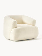 Fauteuil en tissu peluche Sofia, larg. 97 x prof. 90 cm
