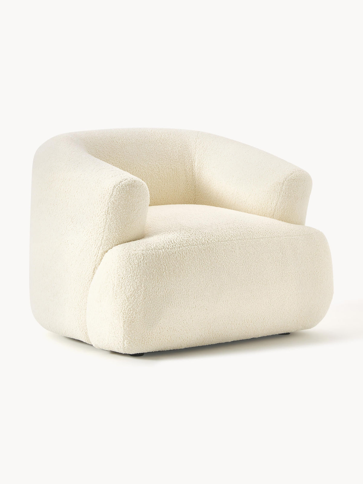 Fauteuil en tissu peluche Sofia, larg. 97 x prof. 90 cm