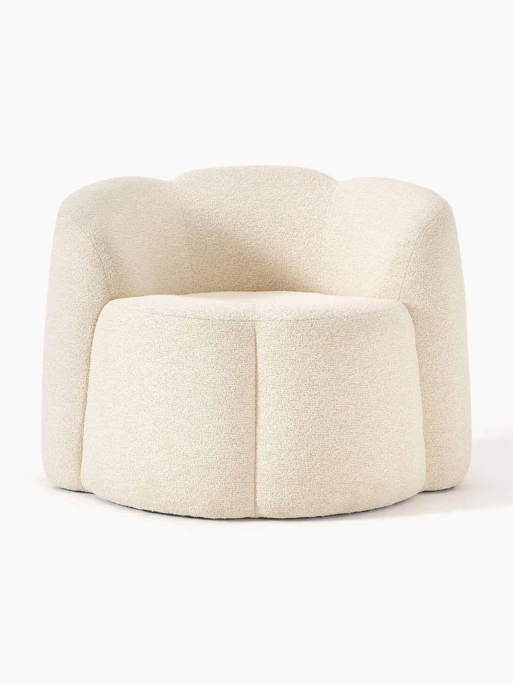 Fauteuil lounge en bouclette Fleur, larg. 105 x prof. 95 cm