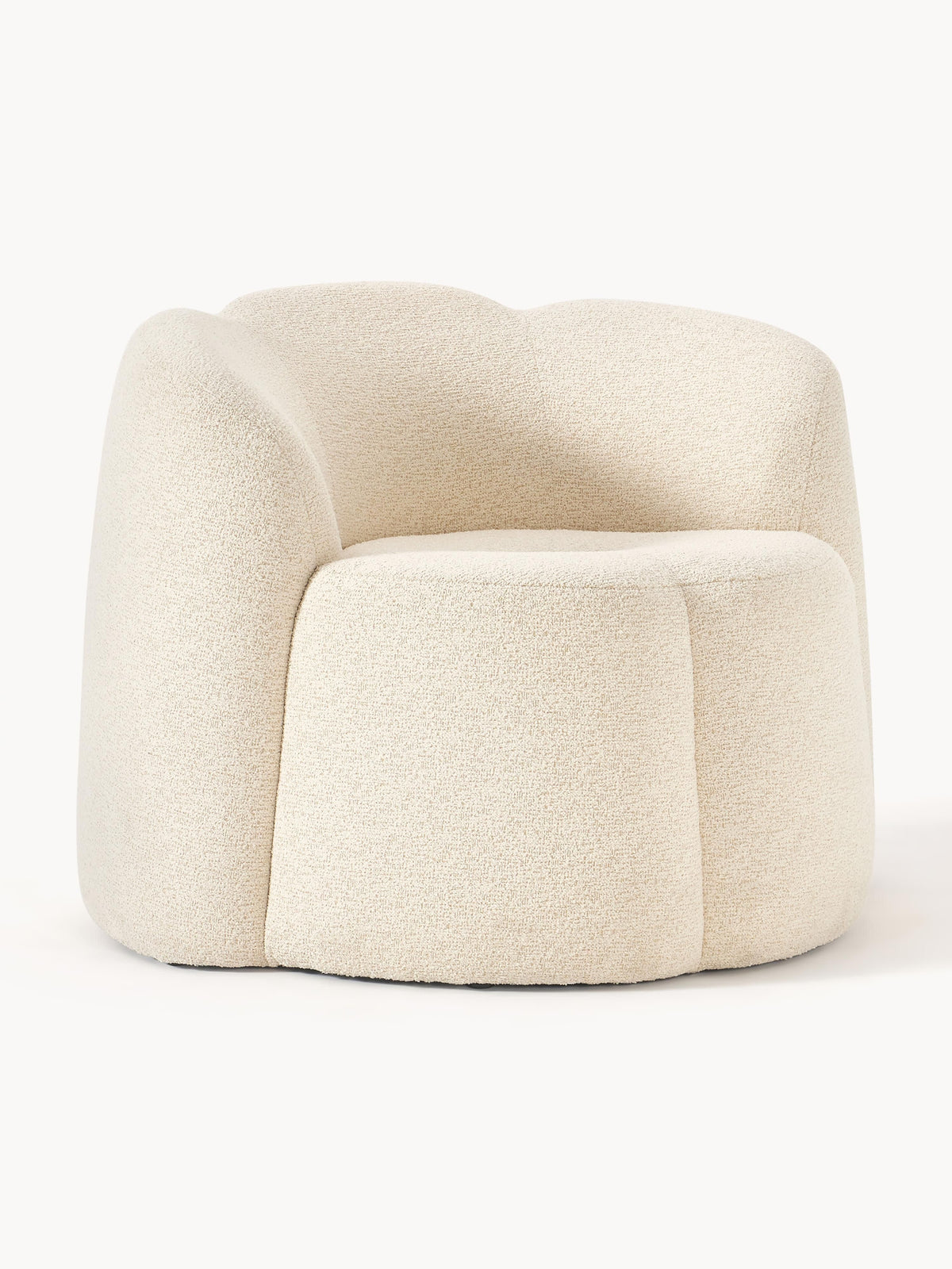 Fauteuil lounge en bouclette Fleur, larg. 105 x prof. 95 cm