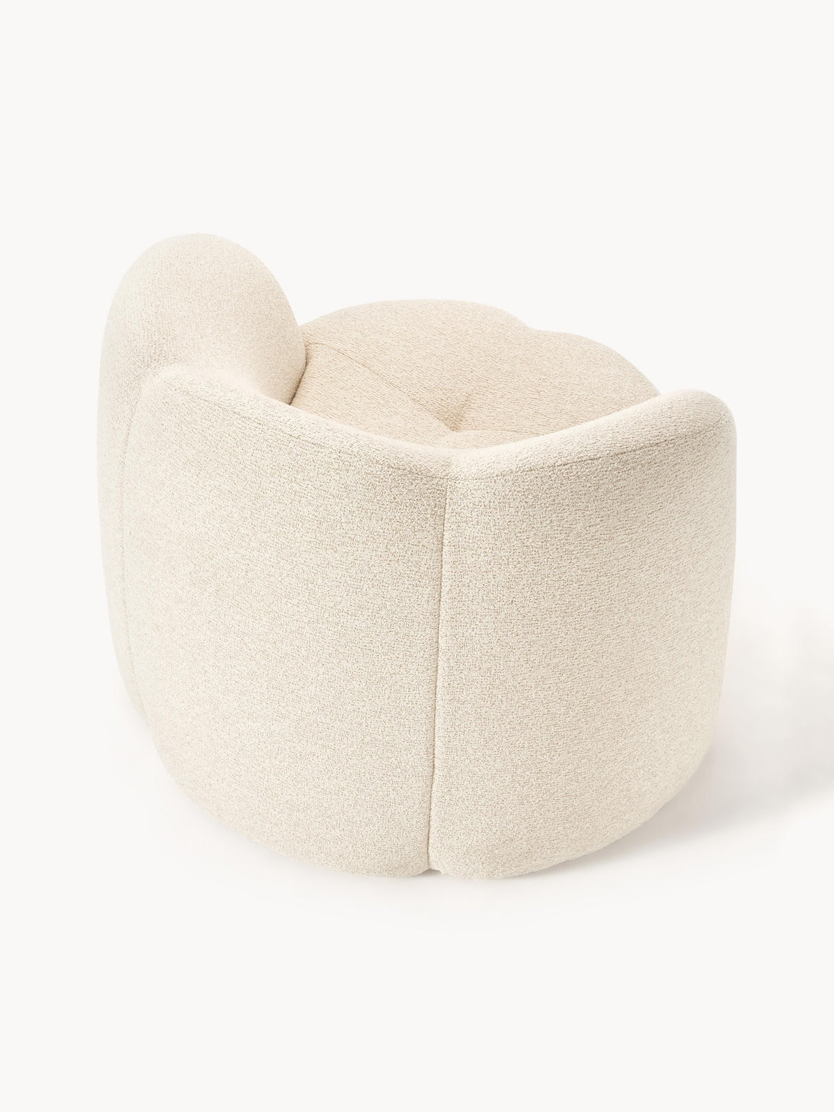 Fauteuil lounge en bouclette Fleur, larg. 105 x prof. 95 cm