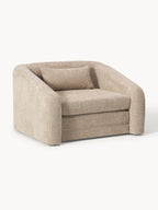 Fauteuil convertible en peluche-bouclette Eliot, larg. 110 x prof. 94 cm