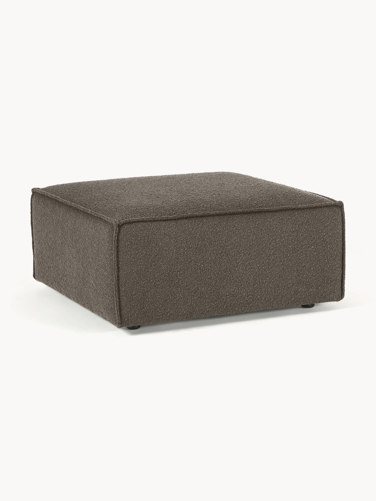 Pouf en bouclette Lennon, larg. 88 x prof. 88 cm