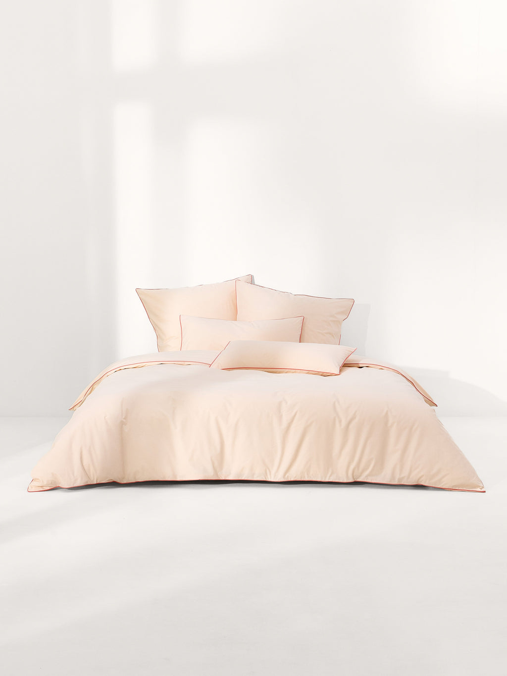 Housse de couette en percale de coton avec passepoil Daria, 140 x 200 cm