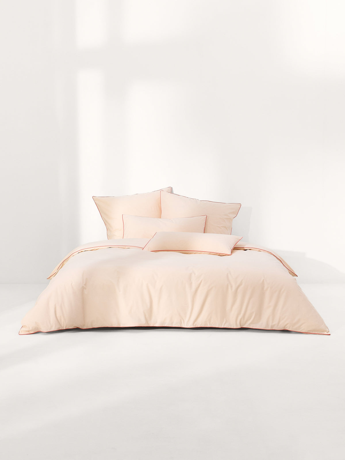Housse de couette en percale de coton avec passepoil Daria, 140 x 200 cm