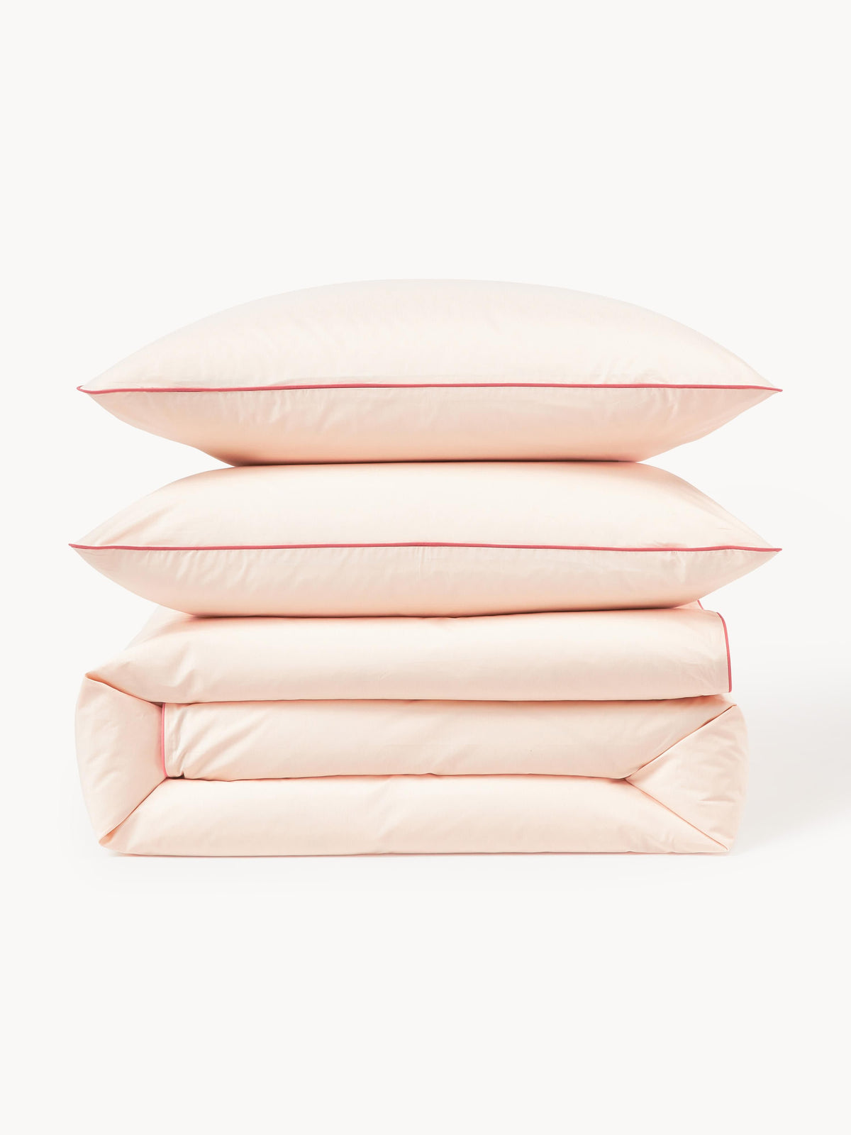 Housse de couette en percale de coton avec passepoil Daria, 140 x 200 cm