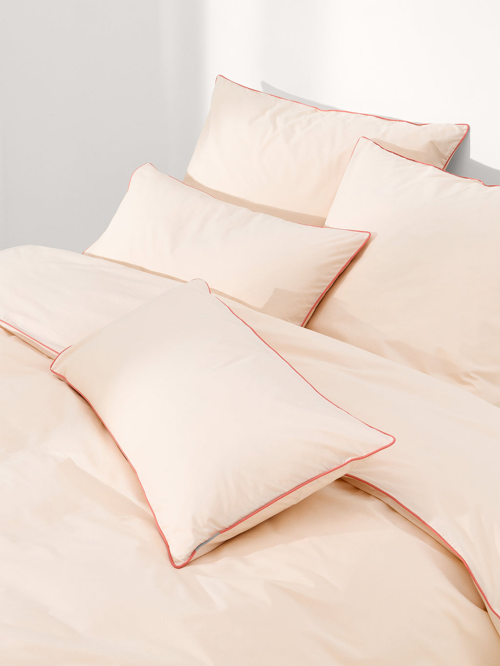 Housse de couette en percale de coton avec passepoil Daria, 140 x 200 cm