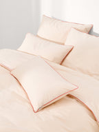 Housse de couette en percale de coton avec passepoil Daria, 140 x 200 cm